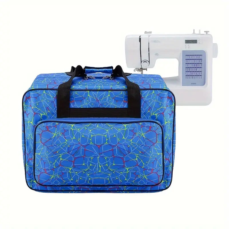 Sewing Machine Travel Bag - Grey and Blue Geometric
