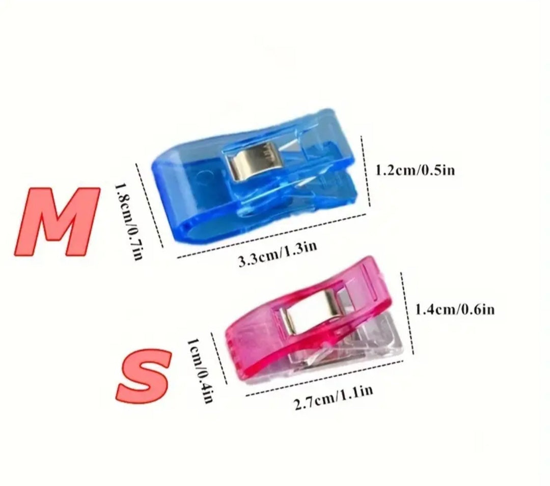 Medium Size Sewing Clips 15 Pc Assorted