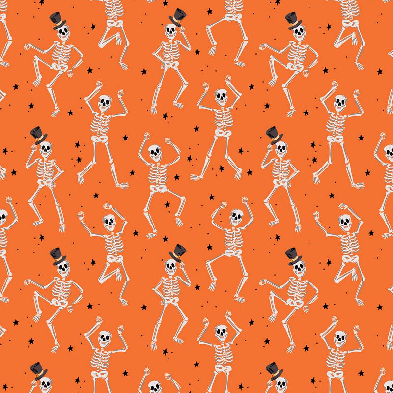 Halloween - Skeletons in Orange - Rifle Paper Co - Cotton + Steel