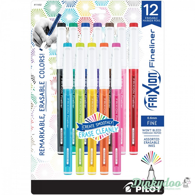 Frixion Fineliner - Assorted 12 pk by Pilot (Pre-order: Jan 2026)