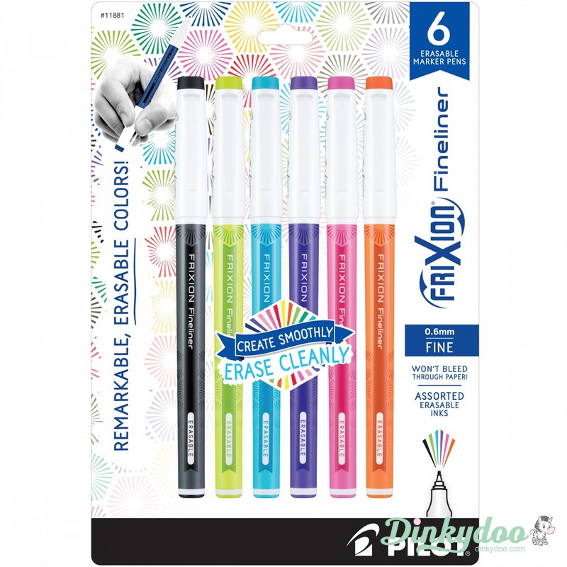 Frixion Fineliner - Bright 6 pk Assorted Colors by Pilot (Pre-order: Jan 2026)