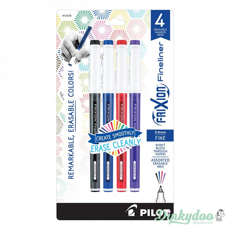 Frixion Fineliner - Assorted 4 pk by Pilot (Pre-order: Jan 2026)