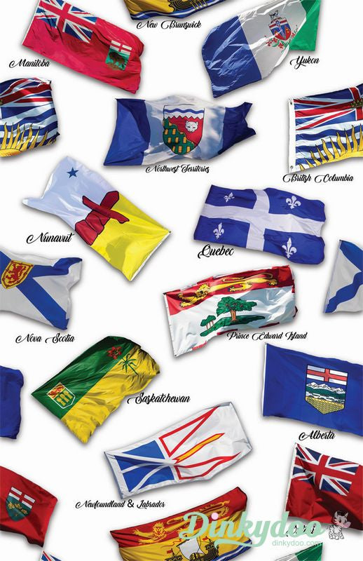 Canadian Road Trip - Provincial Flags in White - Trend Tex - Hoffman