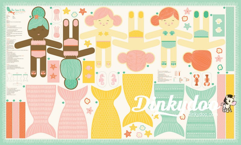 The Sea & Me - Doll Panel in Multi - Stacy Iest HSu - Moda