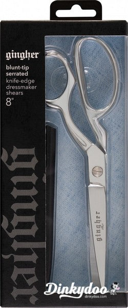 Gingher - 8" Blunt-Tip Serrated Knife-Edge Dressmaker Shears (Pre-order: Jan 2026)