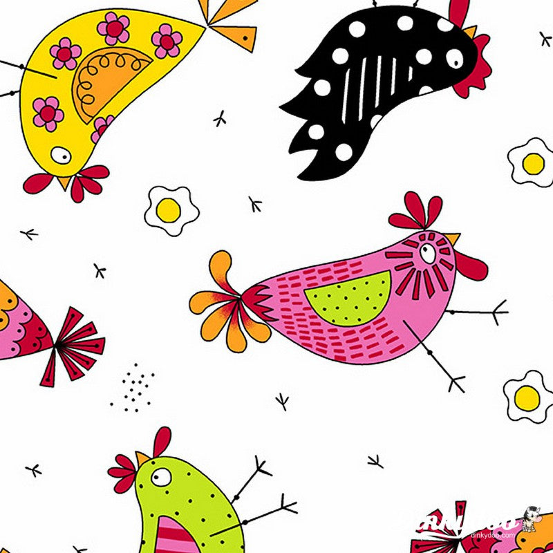 The Coop Chicken Dance in White Kim Schaefer Andover Dinkydoo