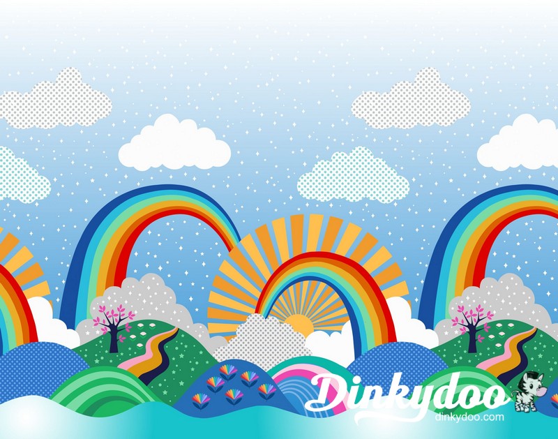 Over The Rainbow - Digital Double Edge Border - Lewis & Irene