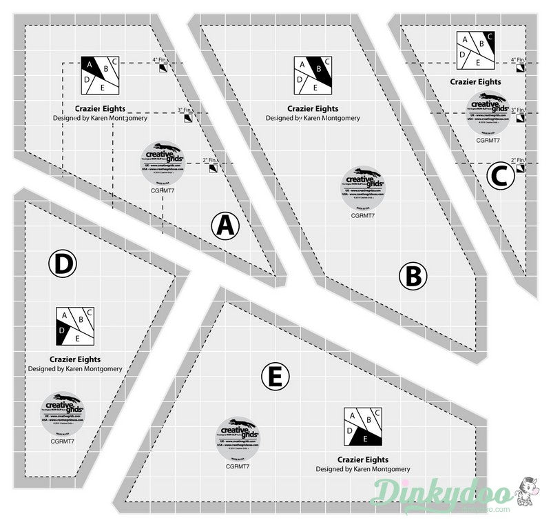 Creative Grids - Crazier Eight Quilt Ruler (Pre-order: Jan 2026)