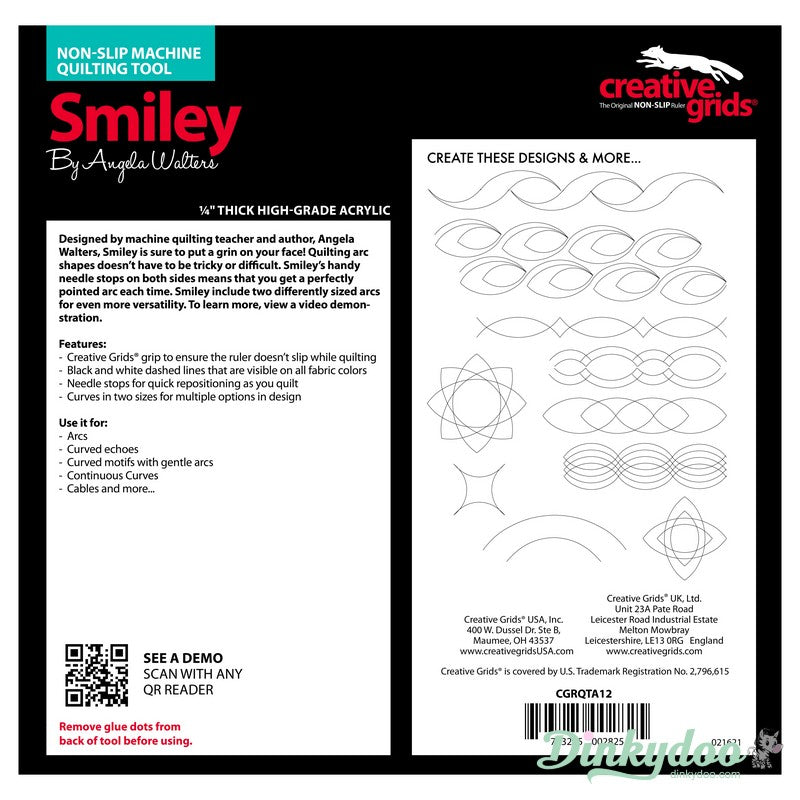 Creative Grids - Angela Walters Machine Quilting Tool - Smiley