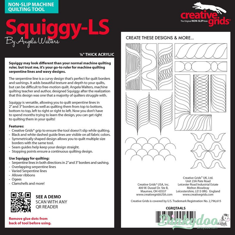 Creative Grids - Angela Walters Machine Quilting Tool - Squiggy Low Shank