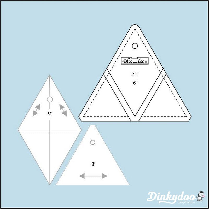 Bloc Loc - 6" Diamond in a Triangle Ruler (Pre-order: Mar 2026) - Dinkydoo Fabrics
