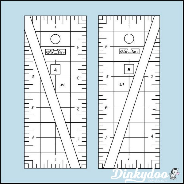 Bloc Loc - Half Rectangle Triangle (HRT) 2" x 5" (3:1) (Pre-order: Jan 2026)
