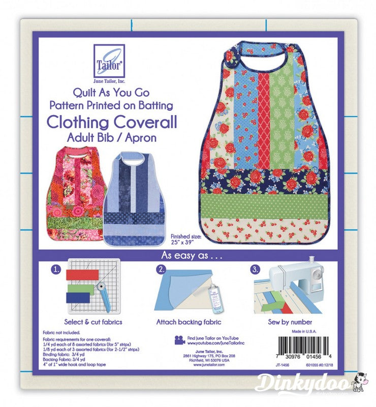 Quilt As You Go Coverall Adult Bib - June Tailor (Pre-order: May 2026) - Dinkydoo Fabrics