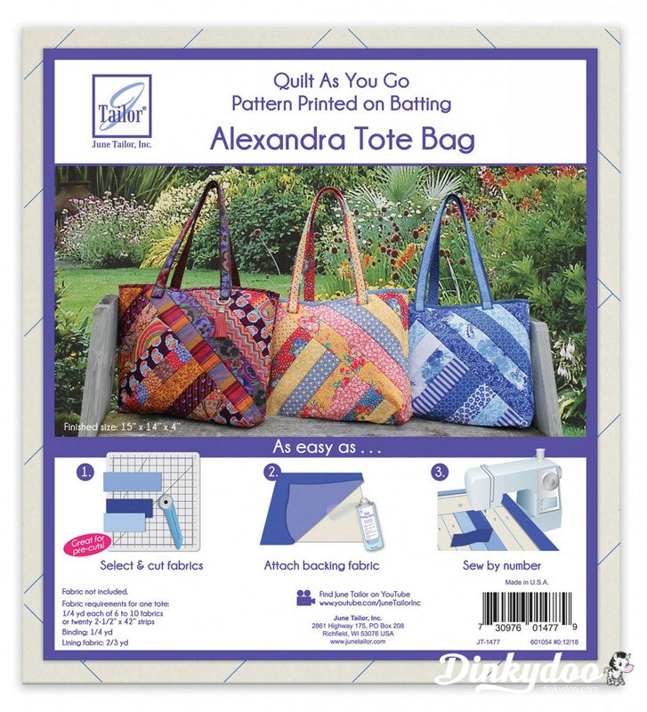 Quilt As You Go Tote Bag Alexandra Design - June Tailor (Pre-order: Oc –  Dinkydoo Fabrics