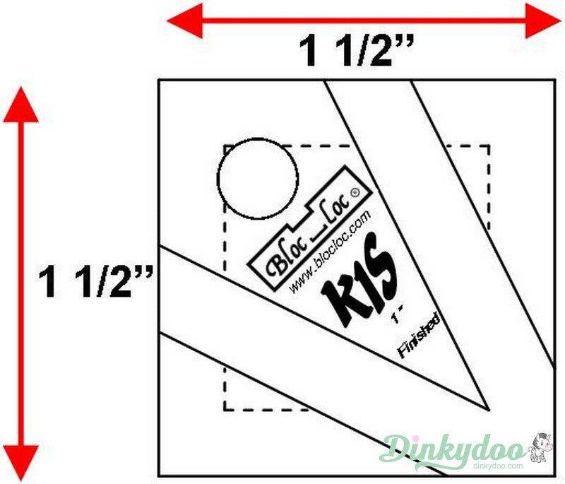 Bloc Loc - 1" Kite in a Square Ruler (Pre-order: Mar 2026)
