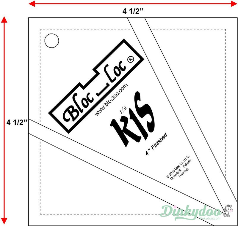 Bloc Loc - 4" Kite in a Square Ruler (Pre-order: Aug 2026)