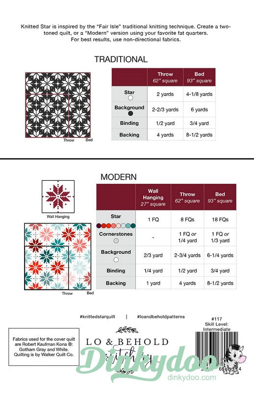 Knitted Star Quilt Pattern - Lo & Behold Stitchary (Pre-order: Aug 2026)