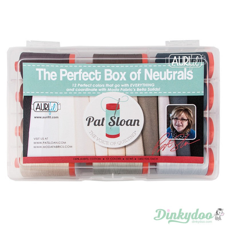 Pat Sloan - The Perfect Box of Neutrals 50wt - Aurifil (FREE STORAGE CASE) (Pre-order: Apr 2026)