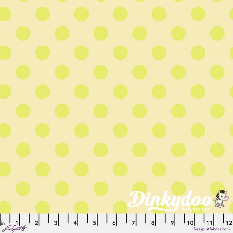 True Colors - Neon Pom Poms in Moon Beam - Tula Pink - Free Spirit