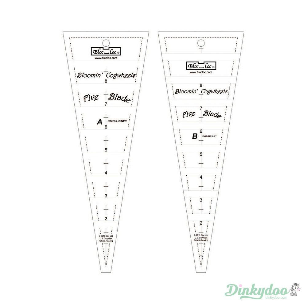 Bloc Loc - Bloomin Cogwheels 5 Blade Ruler Set - Dinkydoo Fabrics