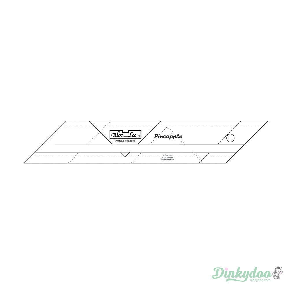 Bloc Loc - Pineapple Ruler 1/2" x 1" - Dinkydoo Fabrics