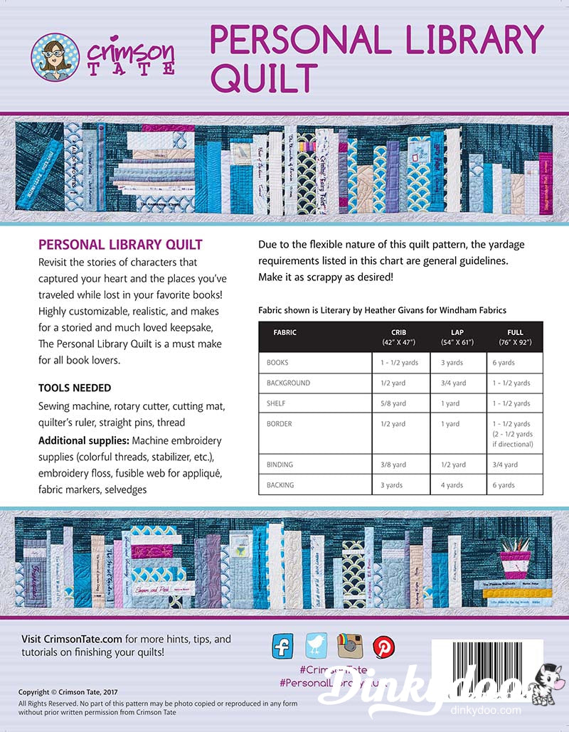 Personal Library Quilt Pattern