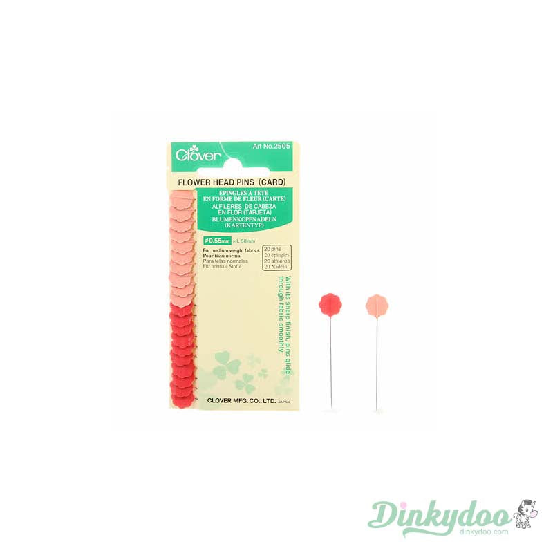 Clover - Flower Head Pins (Medium Weight) 20pc - Dinkydoo Fabrics