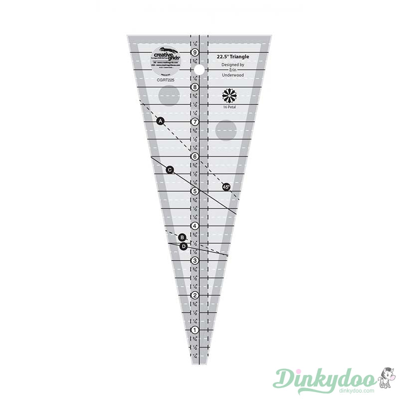 Creative Grids - 22.5" Degree Triangle Quilt Ruler (Pre-order: Mar 2026)