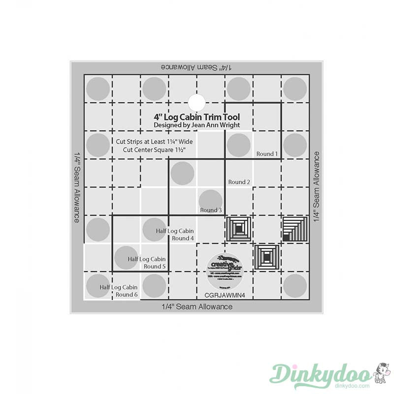 Creative Grids - 4" Log Cabin Trim Tool Quilt Ruler (Pre-order: Mar 2026)