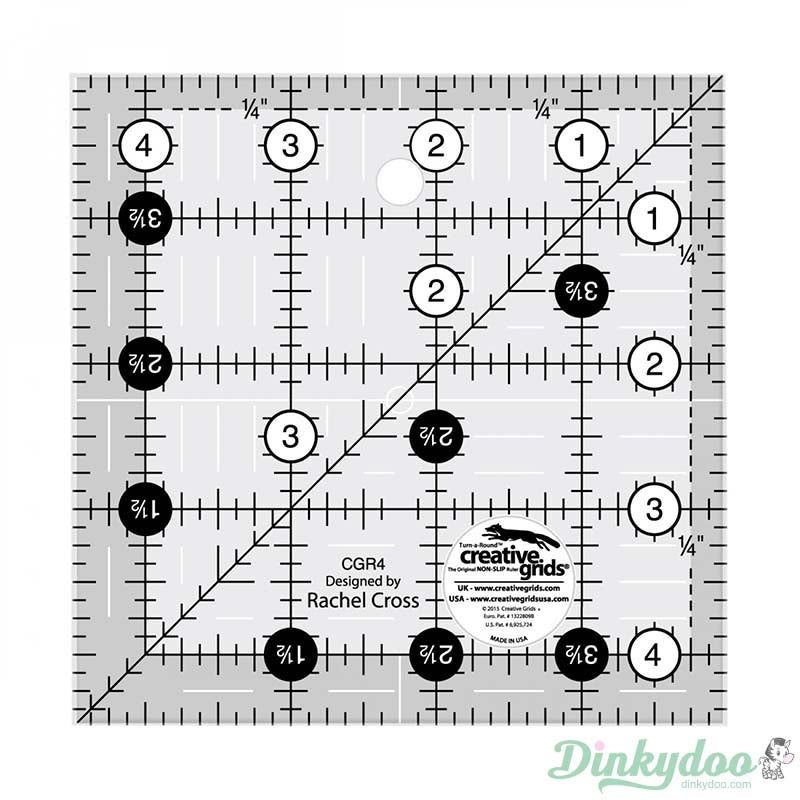 Creative Grids - 4.5" Quilt Ruler - Dinkydoo Fabrics