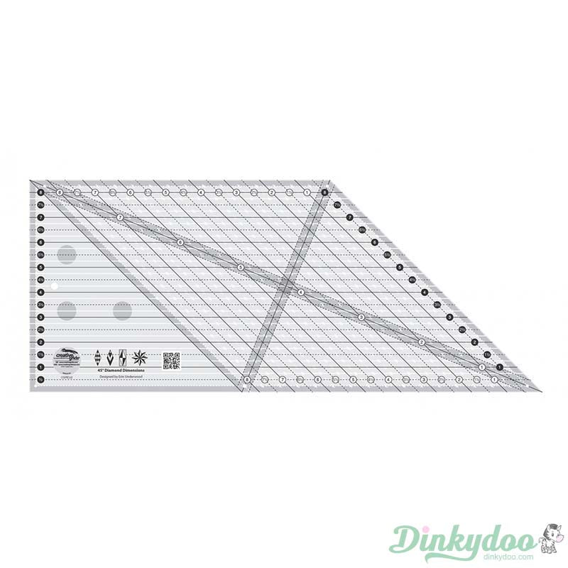 Creative Grids 45 Degree Diamond Dimensions Quilt Ruler