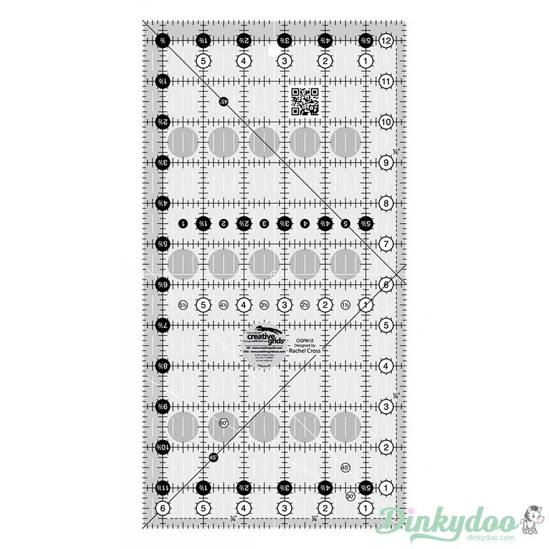 Creative Grids - 6.5" x 12.5" Quilt Ruler (Pre-order: Jan 2026)