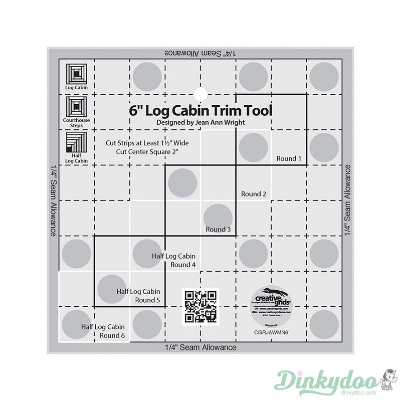Creative Grids - 6" Log Cabin Trim Tool Quilt Ruler