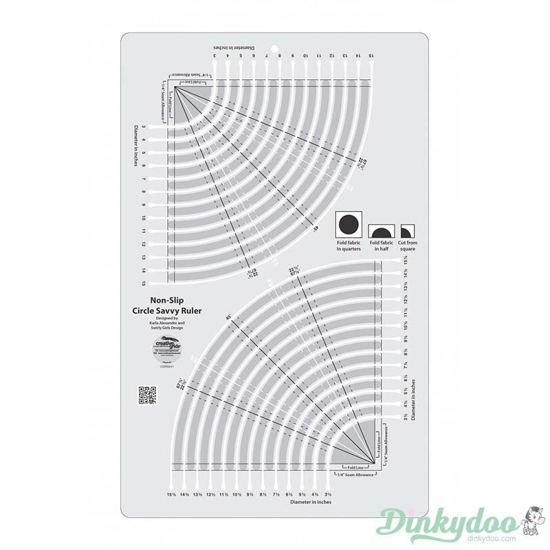 Creative Grids - Circle Savvy 11.75" x 18.5" Quilt Ruler