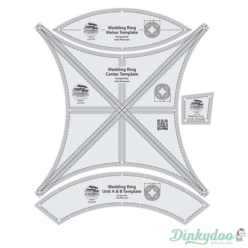 Creative Grids - Double Wedding Ring Templates Quilt Ruler (Pre-order: Jan 2026)