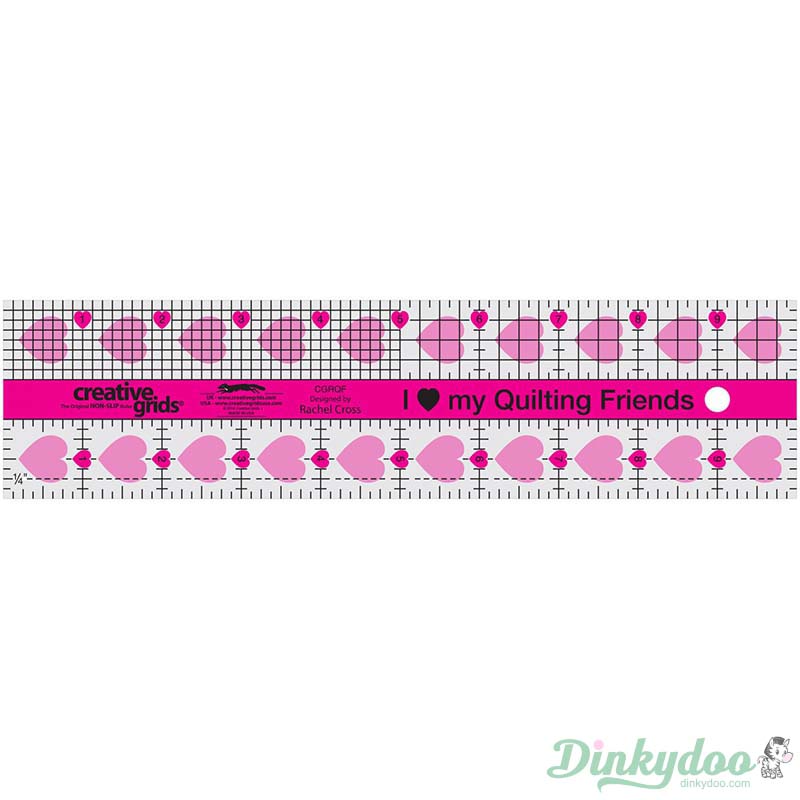 Creative Grids - I Love My Quilt Friends 2.5" x 10" Quilt Ruler (Pre-order: Mar 2026)