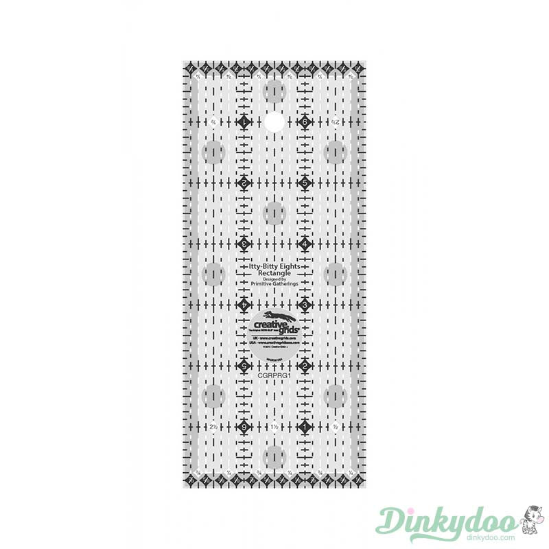 Creative Grids - Itty Bitty Eighths Rectangle 3" x 7" Quilt Ruler (Pre-order: Mar 2026)