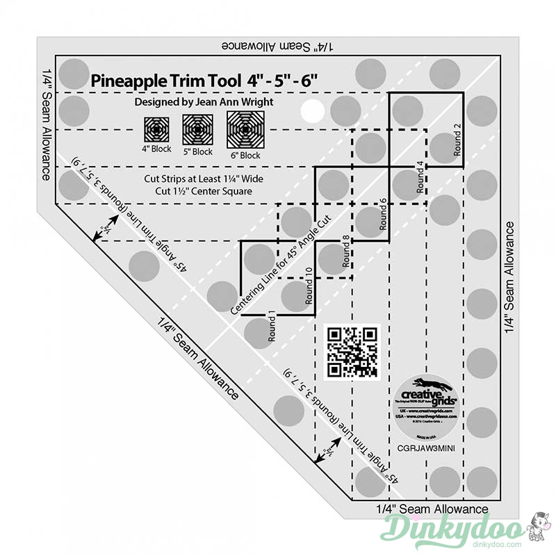 Creative Grids - Pineapple Trim Tool Mini Quilt Ruler (Pre-order: Jan 2026)