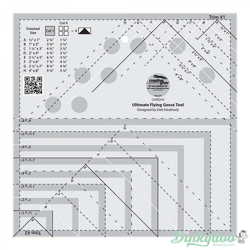 Creative Grids - Ultimate Flying Geese Tool Quilt Ruler (Pre-order: May 2026) - Dinkydoo Fabrics