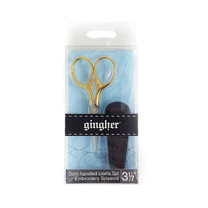 Gingher - 3.5" Premium Gold Lion's Tail Embroidery Scissors (Pre-order: May 2026) - Dinkydoo Fabrics
