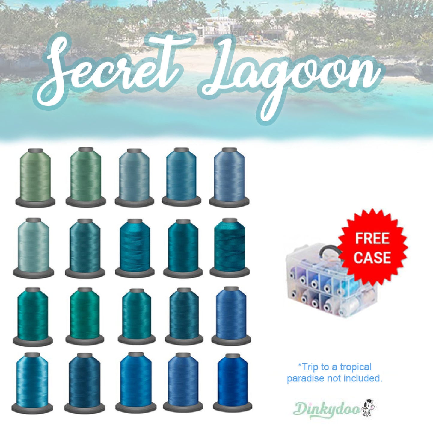 Glide Thread "Secret Lagoon" 20 Mini-Spools with BONUS Case (Pre-order: Jan 2026)