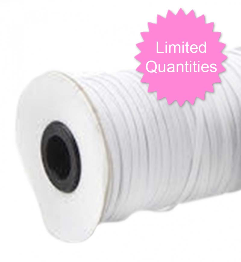 Flat White Elastic 1/4" (220 Yards)