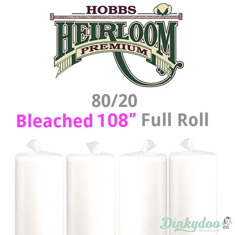 Hobbs Heirloom 80/20 Cotton Batting - Bleached - 108" (Full Roll 30 Yd.) (Pre-order: May 2026)