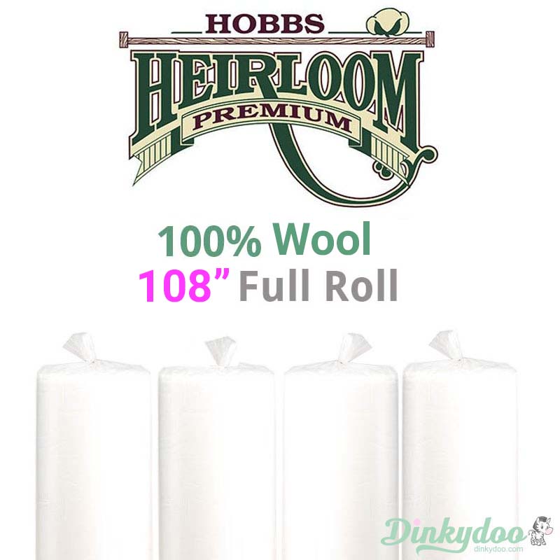 Hobbs Heirloom 100% Wool Batting - 108" (Full Roll 25 Yd.) (Pre-order: May 2026)