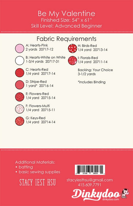 Be My Valentine Quilt Pattern - Stacy Iest Hsu - Moda