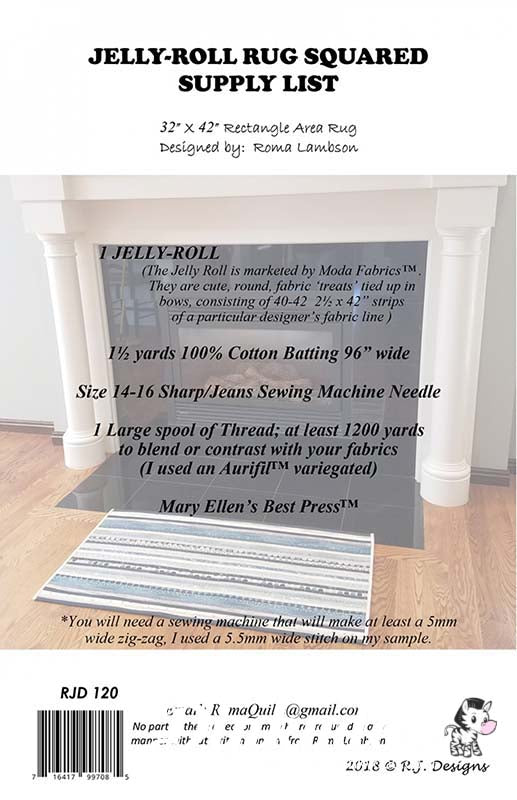 Jelly Roll Rug Squared Pattern - Dinkydoo Fabrics