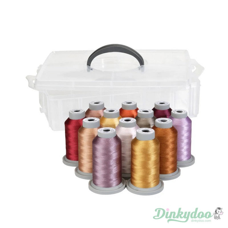 Glide Thread "Reverie Solids" 12 Mini-Spools with BONUS Case