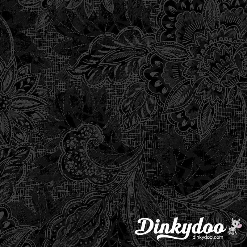 Shadows Jacquard Black 118" Wideback - Oasis