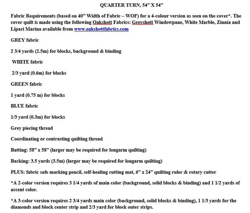 Quarter Turn - Quilt Pattern - Poppyprint