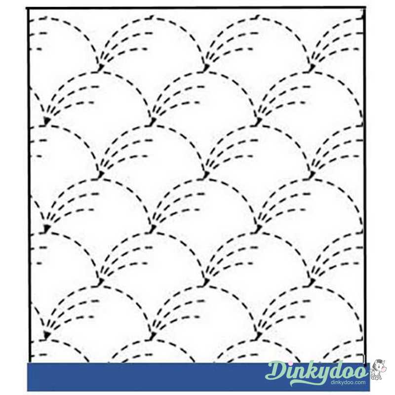 Sashiko Sampler - Traditional Design #201 - Nowaki in Navy (Pre-order: Mar 2026)